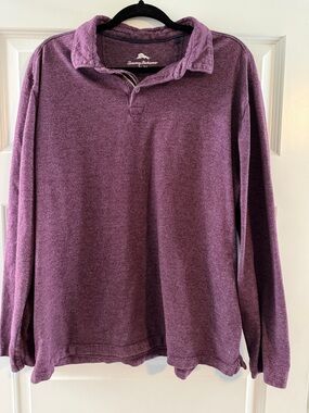 Tommy Bahama Long-Sleeve Polo - Heather Plum